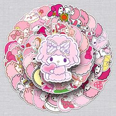 50張三麗鷗必愛諾貼紙卡通可愛咕卡裝飾文具手機可滴膠小麻薯貼紙