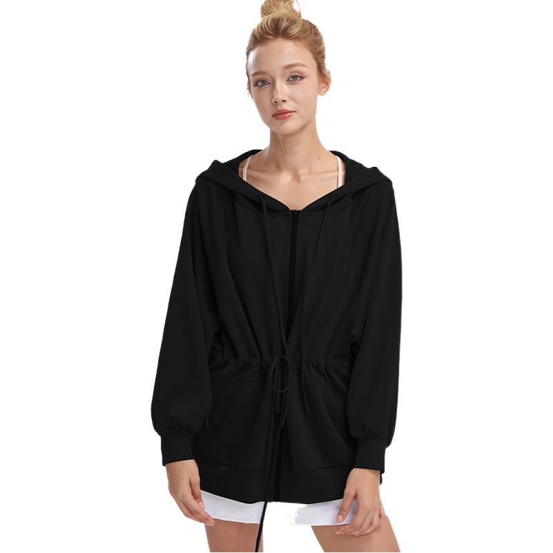 Lulu's New Yoga Wear Hooded Sweatshirt Long-Sleeved Top Casual Sun Protection Clothing Outdoor Sports Fashion Winter Thickened