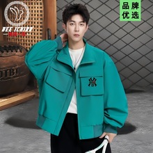 蜜蜂一狼旗舰店新款秋季宽松多口袋设计潮流夹克男士休闲百搭外套