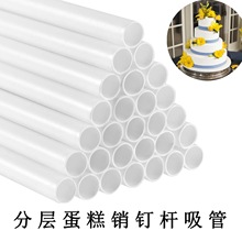 跨境蛋糕打桩固定长钉加硬白色塑料管手工销钉杆错层蛋糕支撑管