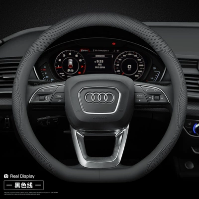 car leather handle cover Steering wheel cover - d-shaped-ultra-thin-model-black-line-without-label-other