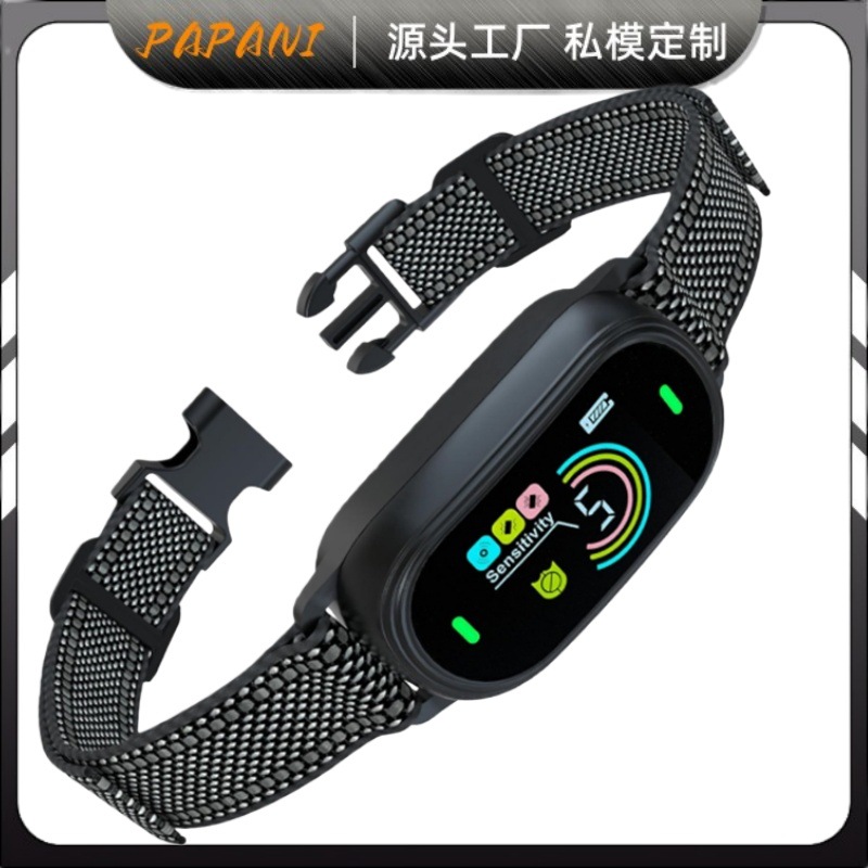 Cross-border new color screen bark stop device intelligent anti-dog call vibration collar pet training collar automatic dog trainer