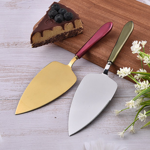Wholesale Anti-Scalding Handle Steak Teppanyaki Cooking Spatula Stainless Steel Plastic Handle Cake Spatula Pizza Triangle Spatula Factory