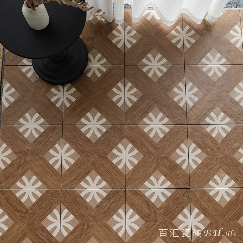 Плитка для пола в стиле ретро середины века с матовым деревянным рисунком, 300 штук, для ресторанов, B&B, магазинов, кофеен, магазинов молочного чая, нескользящая.