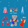 Christmas Teddy Bear scarf Jacquard weave knitting scarf Mini Cartoon Doll Wool scarf factory wholesale