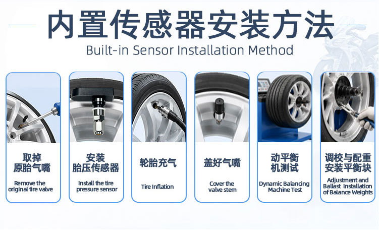 T02 Cross-Border Mini Portable Motorcycle Tire Pressure Monitor, High-Precision External Installation Tire Inspection Device Without Tire Removal