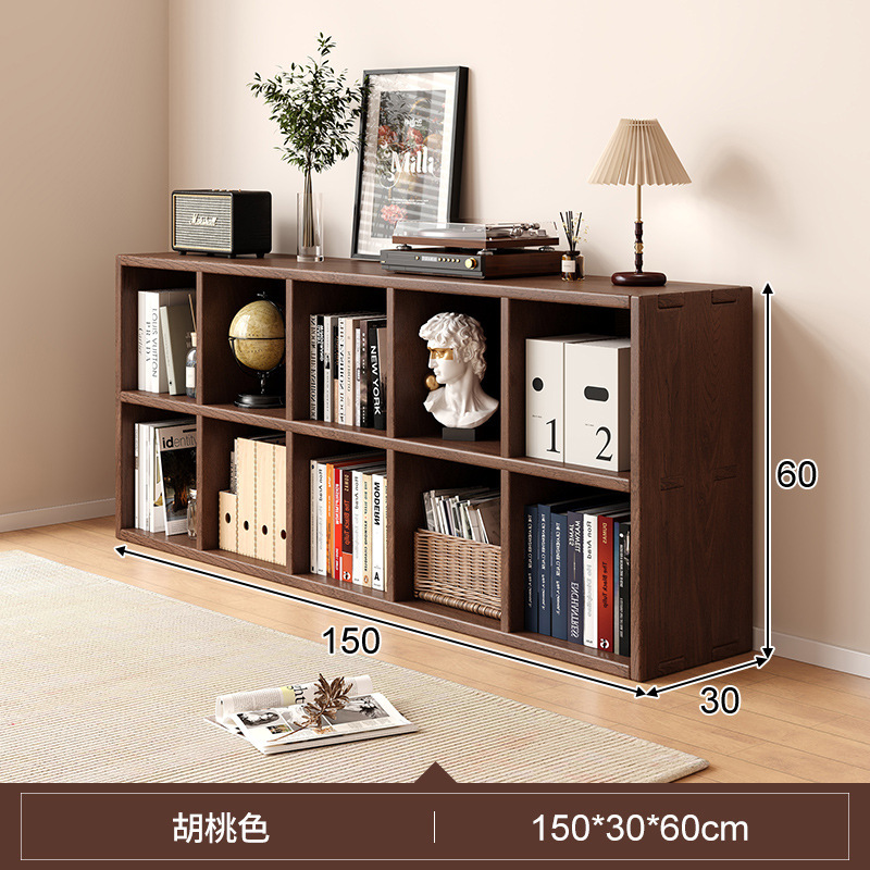 Estantería de madera maciza estante piso montado en la pared combinación celosía gabinete sala de estar de almacenamiento de pino estantería hogar corto