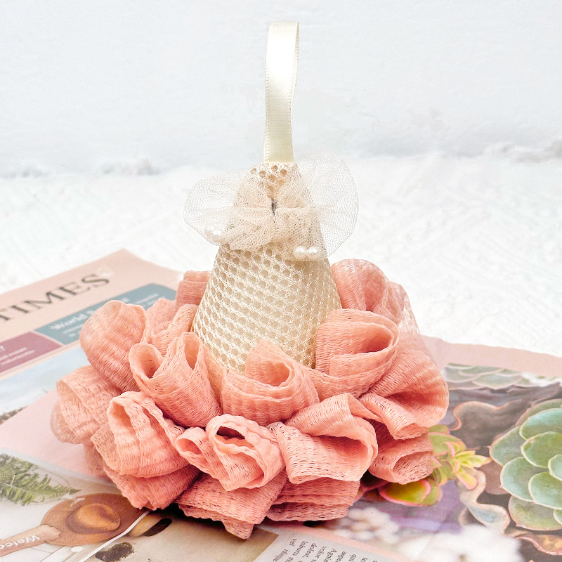 柔軟沐浴球浴花不易散浴球女起泡洗澡球搓澡兩用浴花球泡泡洗澡