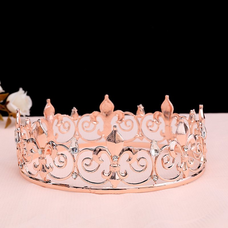 Los hombres de oro rey corona tocado adulto cumpleaños corona Halloween etapa ópera rendimiento unisex