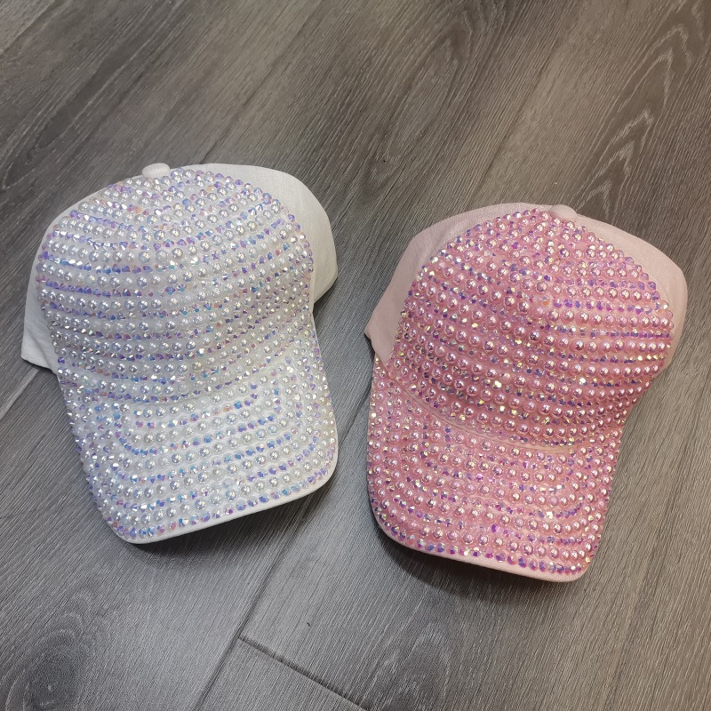 Women's Elegant Classic Style Color Block Rhinestone Curved Eaves Baseball Cap display picture 3