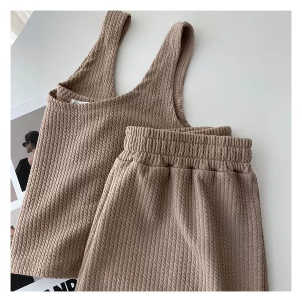 Khaki vest, trousers, set