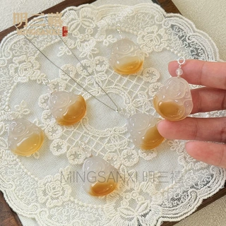 网红爆款天然冰种玉髓俏色佛公吊坠玉石冰彩俏色玛瑙挂件玉坠