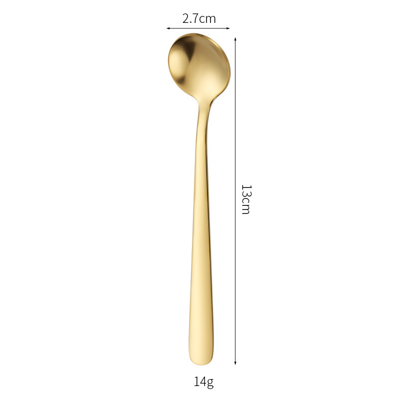 304 ステンレス鋼調味料スプーン家庭用塩スプーンかわいいゴールデン小さなスプーンコーヒー撹拌スプーンアイスクリームスプーン|undefined
