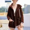 Demi-season hoody, velvet cardigan, long jacket, suitable for import, wish, increased thickness