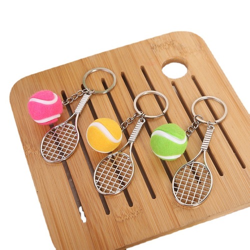 New badminton tennis keychain car key bag pendant sports souvenir alloy pendant