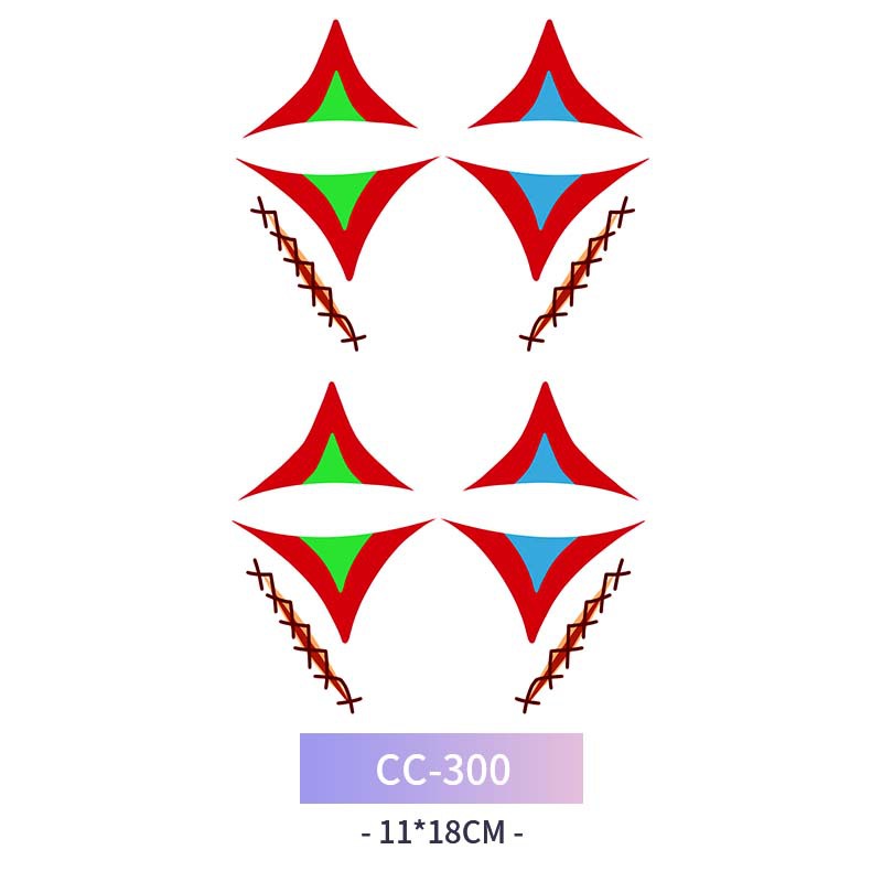 Transfronterizo en stock al por mayor de halloween colorido mariposa tatuaje pegatinas simulación sangrienta cicatriz pegatinas divertidas pegatinas impermeables