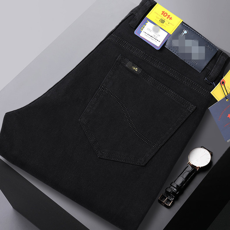2025 Autumn/Winter Thick Style Foreign Trade Brand Cross-Border E-Commerce Exclusive Men's Black Loose Straight-Leg Business Jeans 2025 Autumn/Winter Thick Style Foreign Trade Brand Cross-Border E-Commerce Exclusive Men's Black Loose Straight-Leg Business Jeans