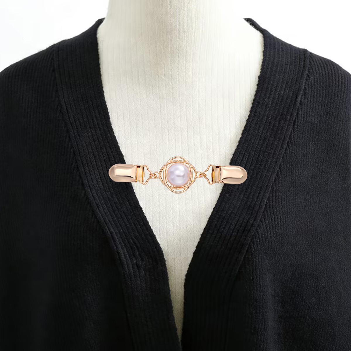 Broche vintage de pérolas para mulher, fecho elegante cardigan_voghion.com