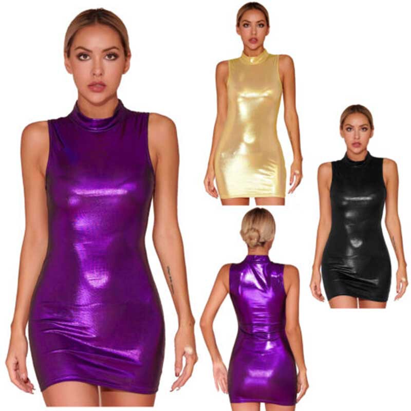 Cross-border women's bright face tight leather skirt sexy hot girl mini hip dress temu Amazon explosions wholesale Cross-border women's bright face tight leather skirt sexy hot girl mini hip dress temu Amazon explosions wholesale