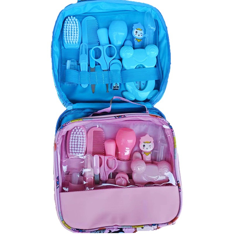 Cuidado del bebé bolsa de diez de tres piezas conjunto de dos cortaúñas de diez piezas dispositivo de succión nasal bebé limpieza diaria traje de cuidado