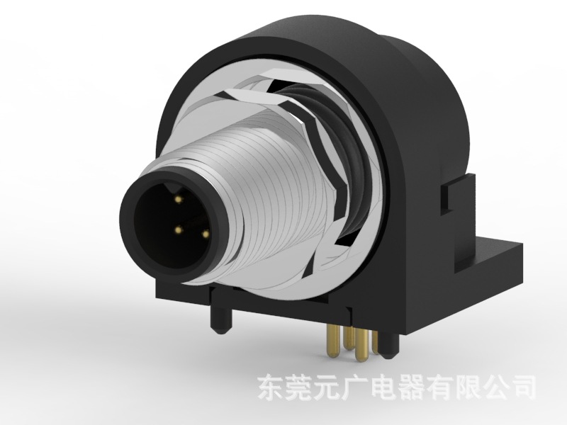 M5 2/3/4PIN 公座90度板端