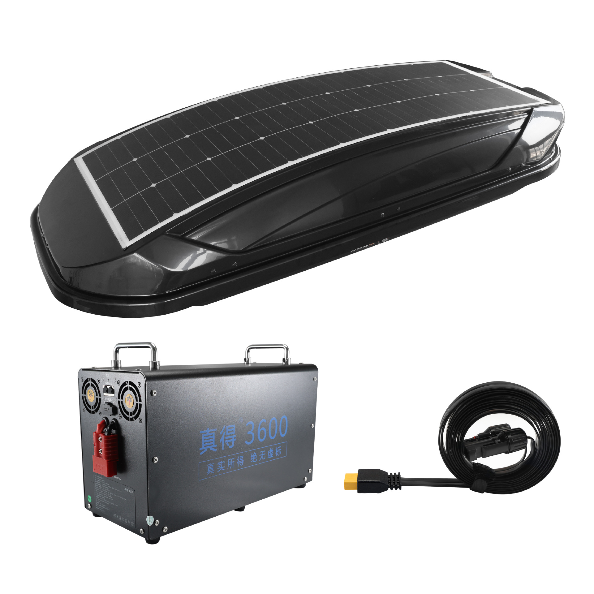 Original Solar Roof Plastic Luggage Box Photovoltaic Charging Mobile Power Supply Suitable for Sedan Suv Bed Car