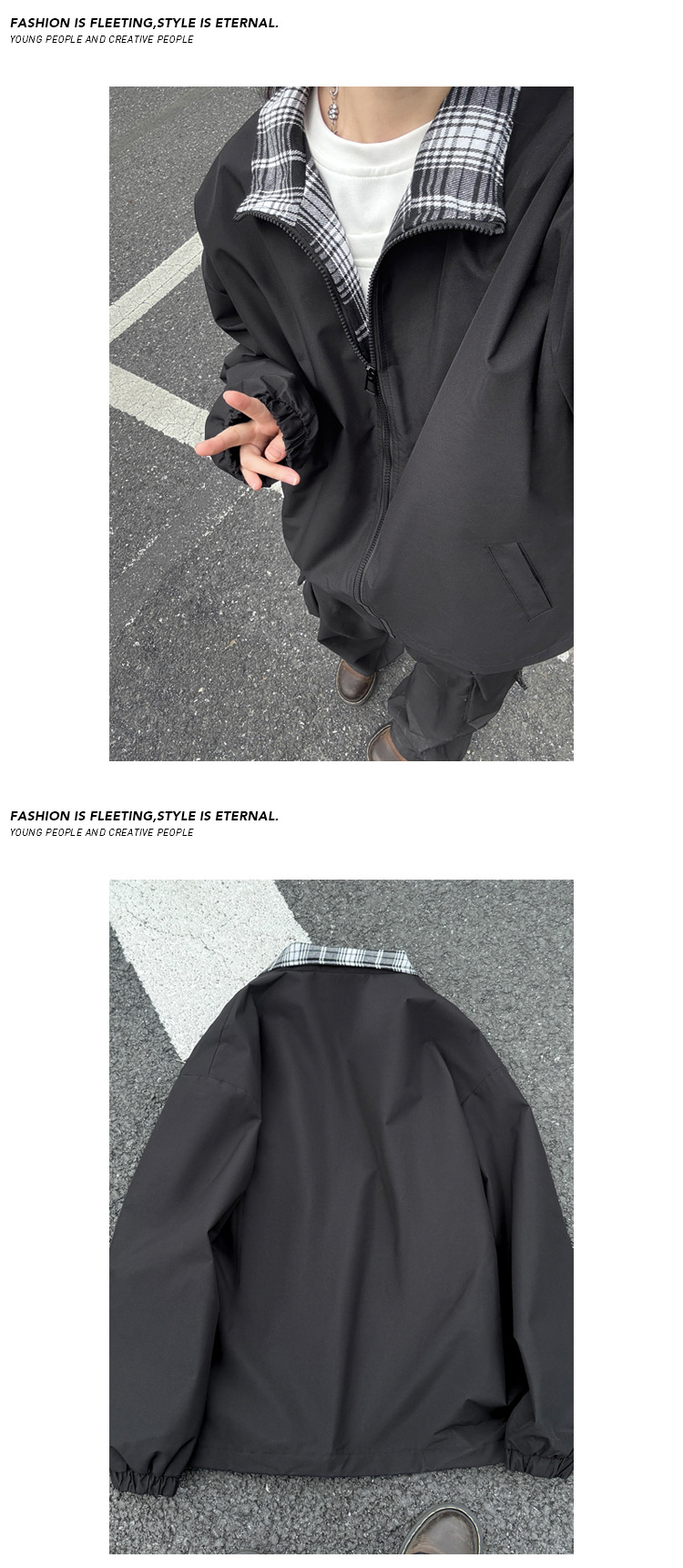 Giacca patchwork scozzese fitcheck per uomo primavera e autunno, design retrò, senza cappuccio, stile americano, colletto rovesciato_voghion.com