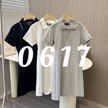 0617斐家 25夏新款女士连衣裙POLO领连衣裙短袖上衣官款显瘦
