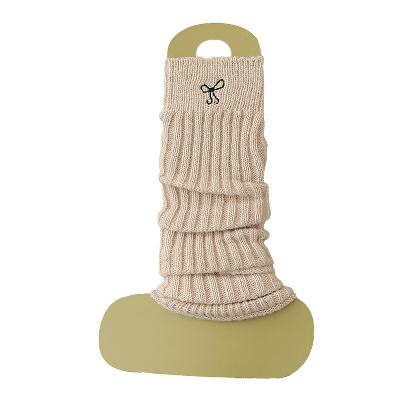 Demi-season gaiters, set, warm knee socks, with embroidery, fitted