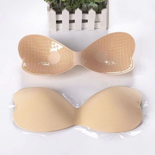New-style silicone breast stickers: non-slip, push-up, and lift-enhancing—extra-thick silicone version with an invisible design, featuring a transparent back strap perfect for wedding dresses.