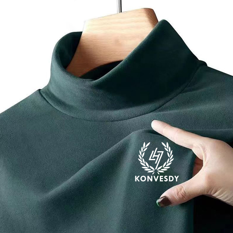 Direct de fábrica cálida piel-amistoso SLIM-Fit terciopelo a prueba de frío caliente media turtleneck ropa interior de los hombres