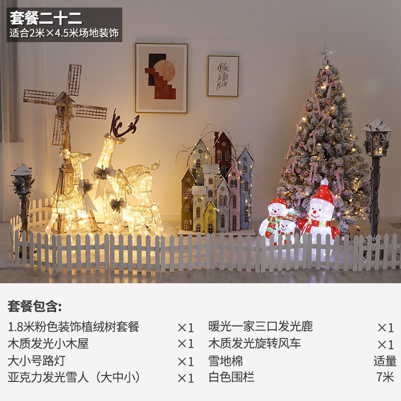 Navidad hotel centro comercial bar gran escena decoración Meichen luminoso Castillo Casa decoraciones de vacaciones