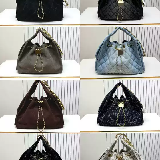Tweed Style Chain Bag 25Bag Bucket Bag Women's Work Clothing Ins Style Niche Design Quilted Single Shoulder Crossbody Bag