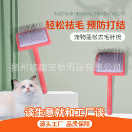 宠物梳子加工定做泰迪狗猫毛刷去浮毛蓬松拉毛细针气垫针梳除毛