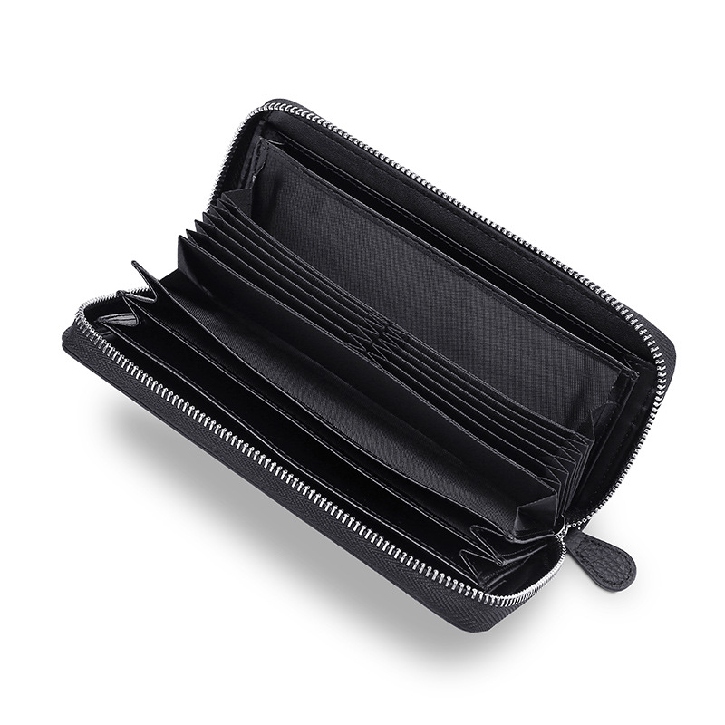 Transfronterizo caliente-venta bolso de cuero multifuncional de gran capacidad de órgano titular de la tarjeta RFID anti-desmagnetización antirrobo cepillo de fábrica en stock image 5