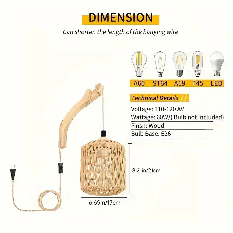 Retro estilo japonés cama de bambú lámpara de pared de cabeza comedor lámpara de vidana dormitorio de madera granja rural interior lámpara de pared de fondo