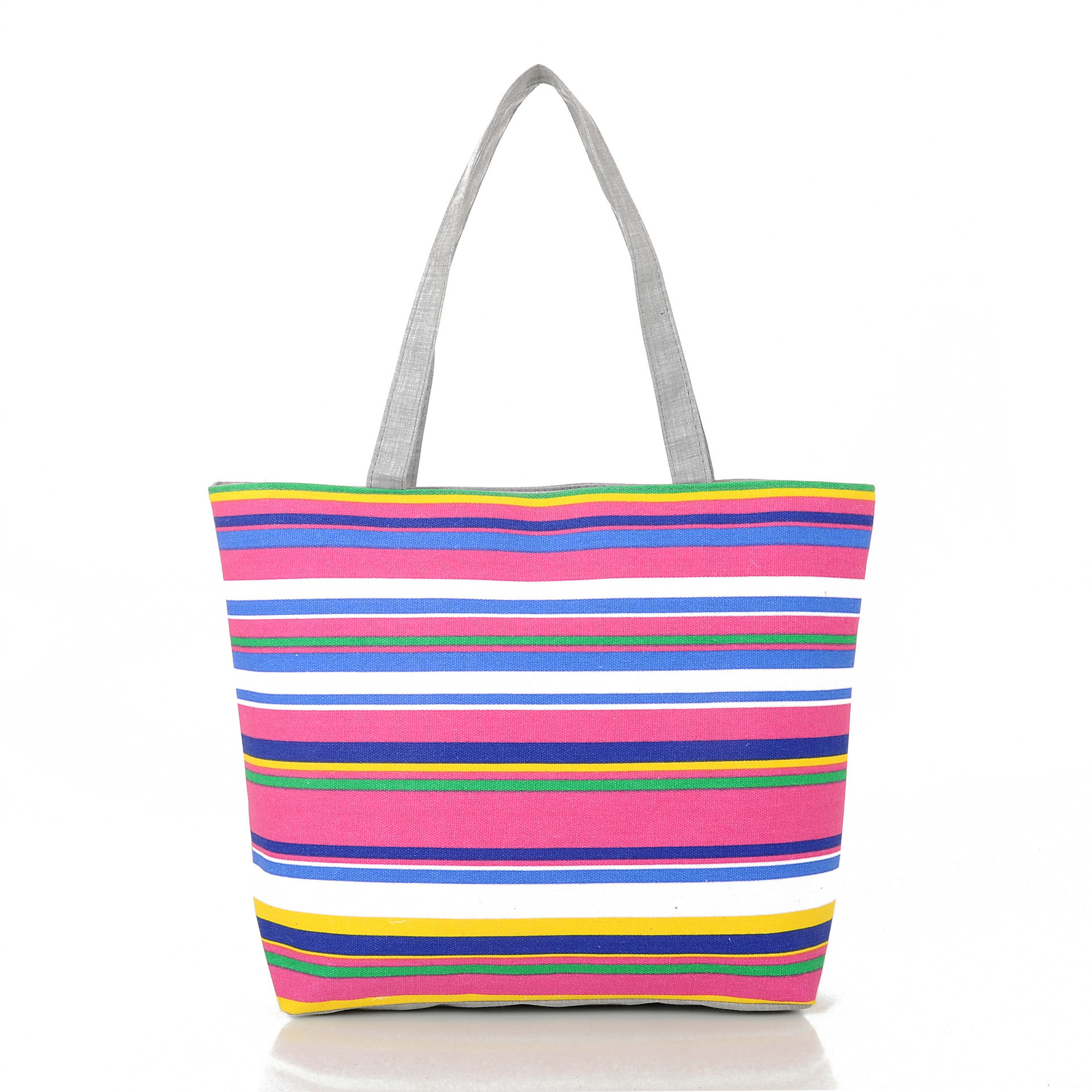 225g Weight Polyester Lining Material Zipper Closure Type Double Shoulder Straps Strap Type Canvas Bag Bags Type Casual, Daily Occasion Canvas Material Rainbow Pattern All Seasons Season Women's Gender Basic, Classic Style Style Medium Size Women's Medium Canvas Rainbow Basic Classic Style Zipper Canvas Bag 27
