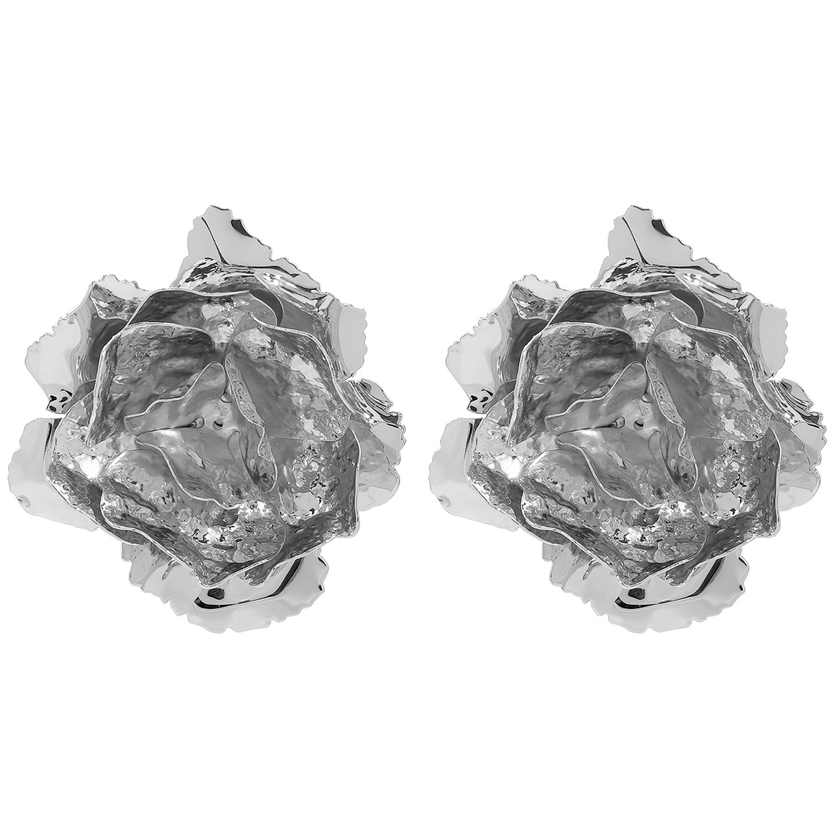 1 Paar Retro Blume Überzug Eisen Ohrstecker display picture 6