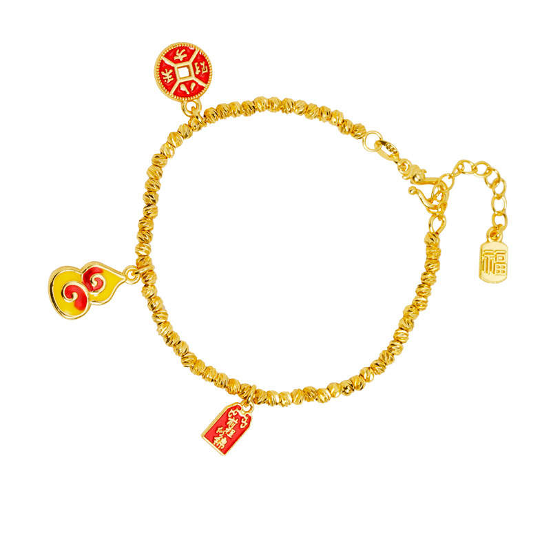 Nueva pulsera de oro antiguo Shafa calabaza de goteo de aceite nacional pulsera de bronce para mujeres lujosas joyerías retro no desvanecidas