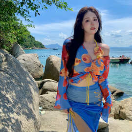 游泳衣女2026年新款分体四件套胖mm大码遮肉显瘦韩国ins风泡温泉