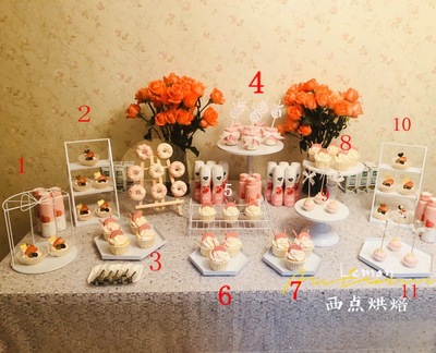 Decoración de mesa de postre de estilo europeo soporte de exhibición bandeja de pastel Decoración de mesa de boda traje creativo té de la tarde Merienda soporte image 27