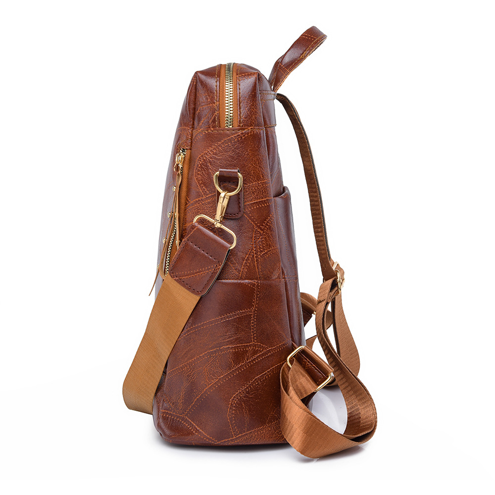 Mochila transfronteriza súper caliente nueva para mujer de gran capacidad Mochila de viaje multifuncional de color de contraste de moda Mochila escolar para estudiantes universitarios