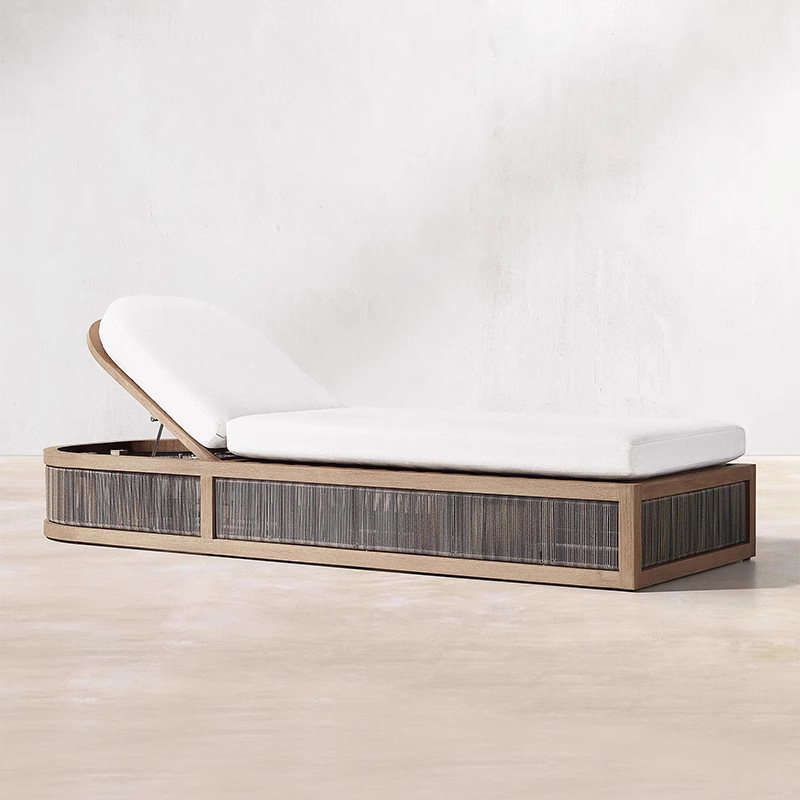 Cama tumbada (teca meteorizada + esponja de densidad 45) versión actualizada