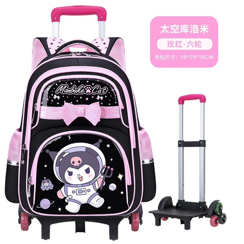 Mochila Escolar con Carro de Tela Oxford Impermeable y Transpirable para Escuela Primaria