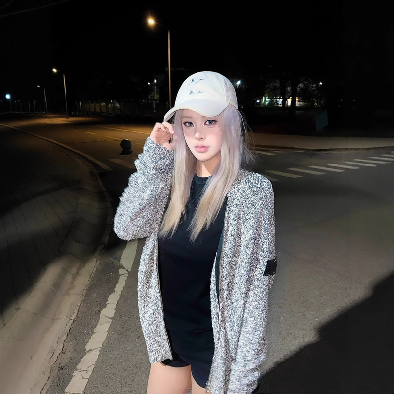 Correct Version in Stock Original Label Stone Island Coral Color Patchwork Knit Sweater Jacket Casual Versatile Unisex