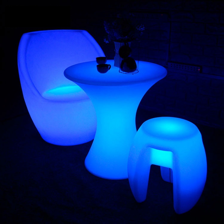 Transfronterizos Hot Sale LED taburetes triangulares coloridos al aire libre bar taburetes KTV sillas de cambio de color image 4