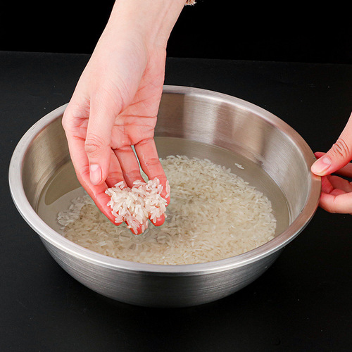 304 Korean-style stainless steel thickened rice sieve household multi-purpose kitchen bowl whisking bowl soup bowl vegetable fruit plate