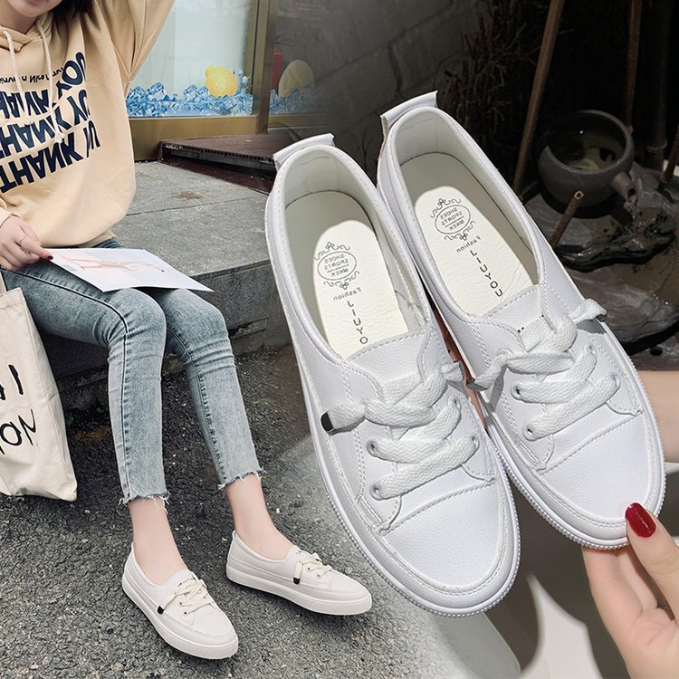 White shoes for women 2021 new women's shoes autumn Korean style low-top casual shoes women's wear-resistant waterproof student board shoes women