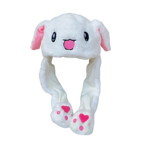 The same type of bunny hat, parent-child plush hat with moving ears, cartoon light-up hat, long-ear light-up hat