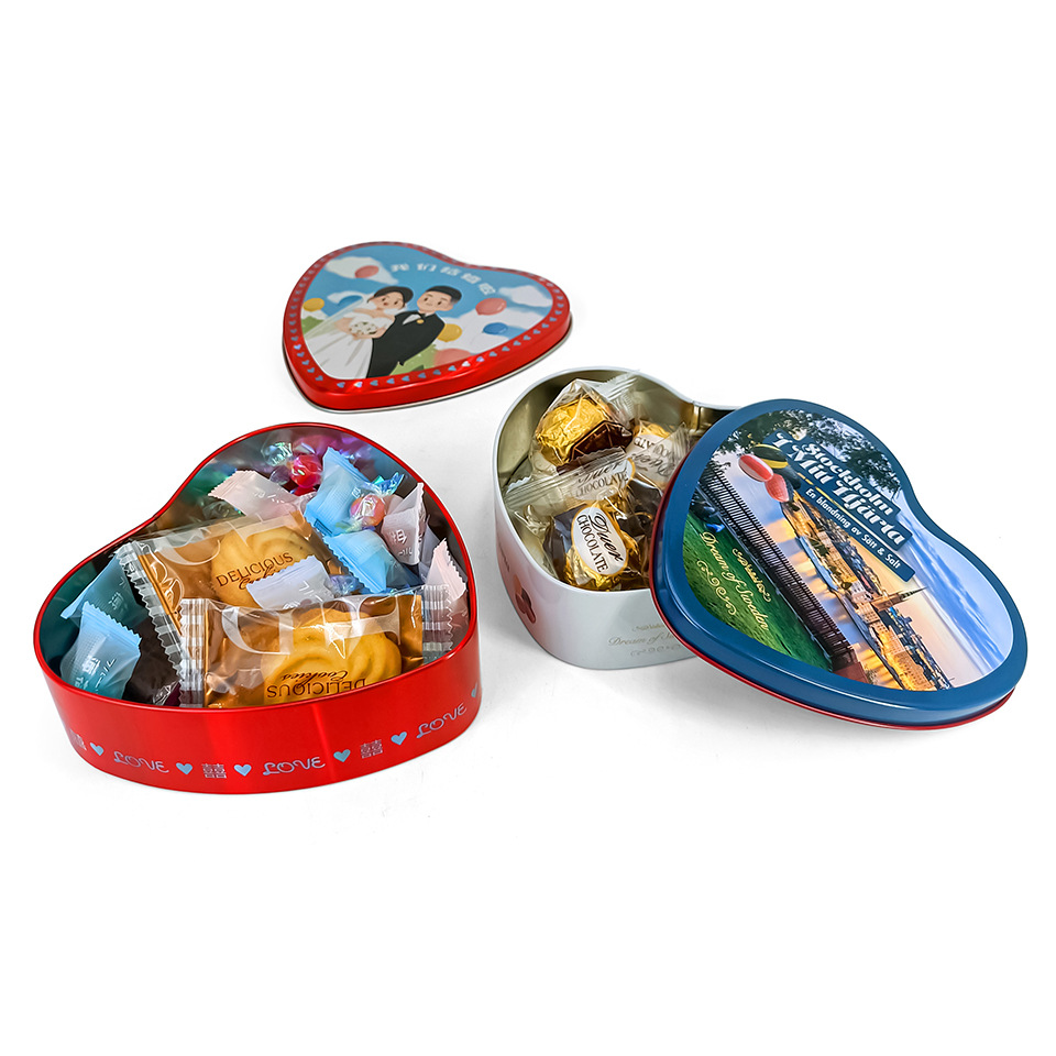 马口铁心形巧克力马口铁罐礼品糖果包装铁盒 婚礼喜糖礼品铁盒定